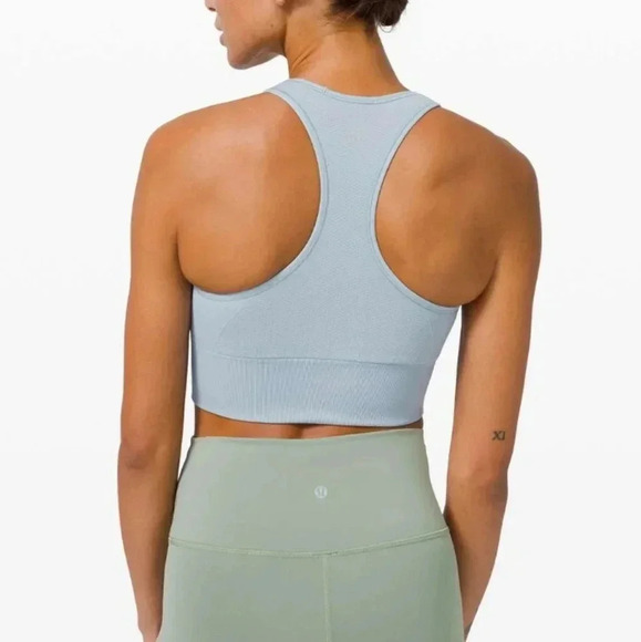 Lululemon Ebb to Train Bra Medium Support C/D Cup in Chambray Blue 4 - Picture 2 of 16